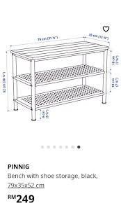 2 Items Ikea Pinnig Bench With Shoe