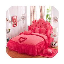 purple pink red lace princess bed cover