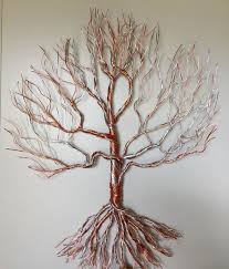 Copper Aluminum Wire Tree Wall Art