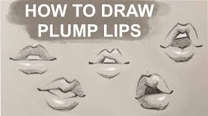 how to draw plump lips drawing