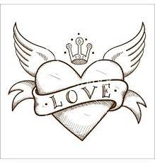 heart with banner and crown vector by
