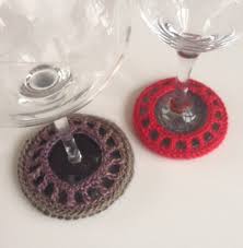 Crochet Wine Glass Coasters 4 Diffe