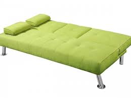 green fabric sofa bed