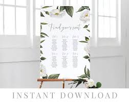 Seating Chart Instant Download Wedding Signage Diy