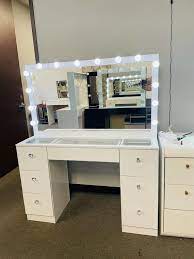 White Makeup Vanity With Mirror