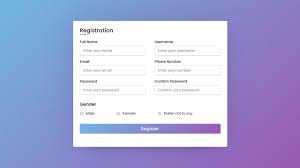 responsive registration form in html