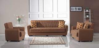 Tampa Sofa Bed In Light Brown Fabric W