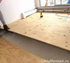 as plywood sheets put on the floor of a