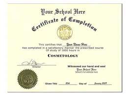 fake cosmetology certificate style 1