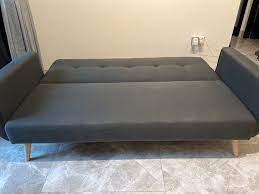 Preloved 3 Seater Dark Grey Sofa Bed