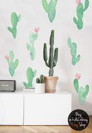 Cute Cacti Vinyl Set Watercolor Wall