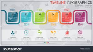Infographic Business Horizontal Timeline Process Chart Stock Vector