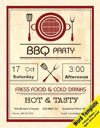 Barbecue Party Invitation Editable Word Template Printable Etsy