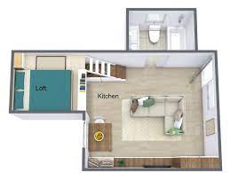 tiny house floor plan with bedroom loft