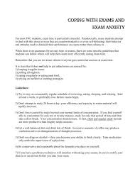 exam anxiety worksheet