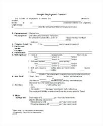 Employment Agreement Template Free Download Contract Form Ooojo Co