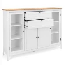 White Brenna Sideboard With Glass Doors