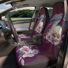 Car Seat Covers Crow Raven Skull Seat
