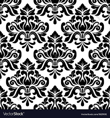 Black And White Damask Seamless Pattern
