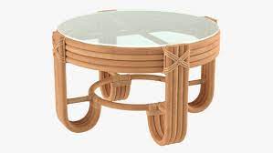 Round Rattan Coffee Table With Glass