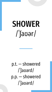 conjugación shower verbo inglés en