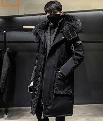 Trench Coat Padded Overcoat Hood Fur