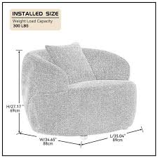 fabric curved sofa 1 seat cloud couch