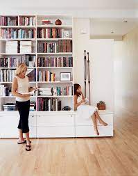 Tall Bookshelves Living Room