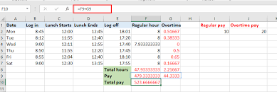 overtime and payment in excel