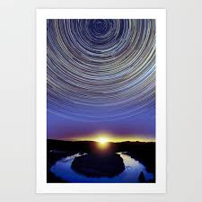 Horseshoe Bend Star Trails Art Print By