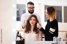 beauty salon makeup and styling in the