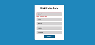 registration form with javascript