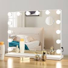 white makeup tabletop mirror