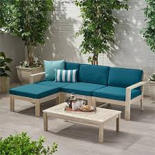 3 Seater Acacia Wood Sofa Sectional