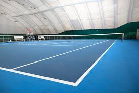 The length of a tennis match varies considerably based on skill level and gender. Premium Photo Diagonal Net Of Tennis With White Stripe In Blue Hard Court Tennis Competition Concept