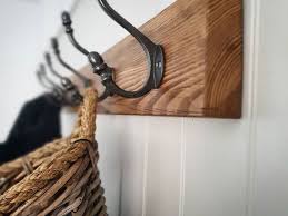 Rustic Wooden Coat Rack Coat Hooks