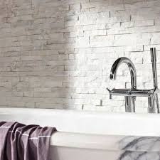 White Stacked Stone Wall Panel