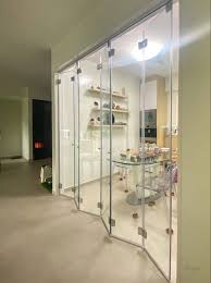 Frameless Tempered Glass Folding Doors