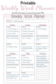 Printable Work Organizer Weekly Planner Work Planner Planners