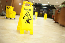 the proper placement of wet floor signs