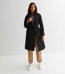 Black Belted Trench Coat New Look