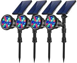 7 color changing solar spot lights
