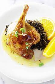 roasted duck legs with orange sauce and