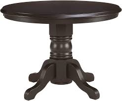 This extendable table in solid oak comes with two additional leaves. Amazon Com Classic Black 42 Round Pedestal Dining Table By Home Styles Tables
