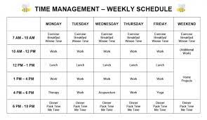 time management my weekly schedule