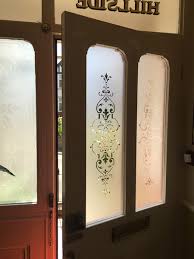 Shaped Victorian Etched Glass Door
