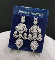 american diamond earrings set cz stone