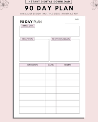 Plan Template 90 Day Printable Planner