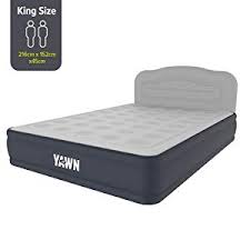 Sleep Origins Yawn Air Bed Size Self Inflating Airbed With Built In Pump Headboard Fabric Grey King
