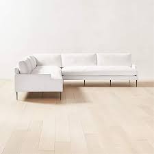 white performance velvet sectional sofa